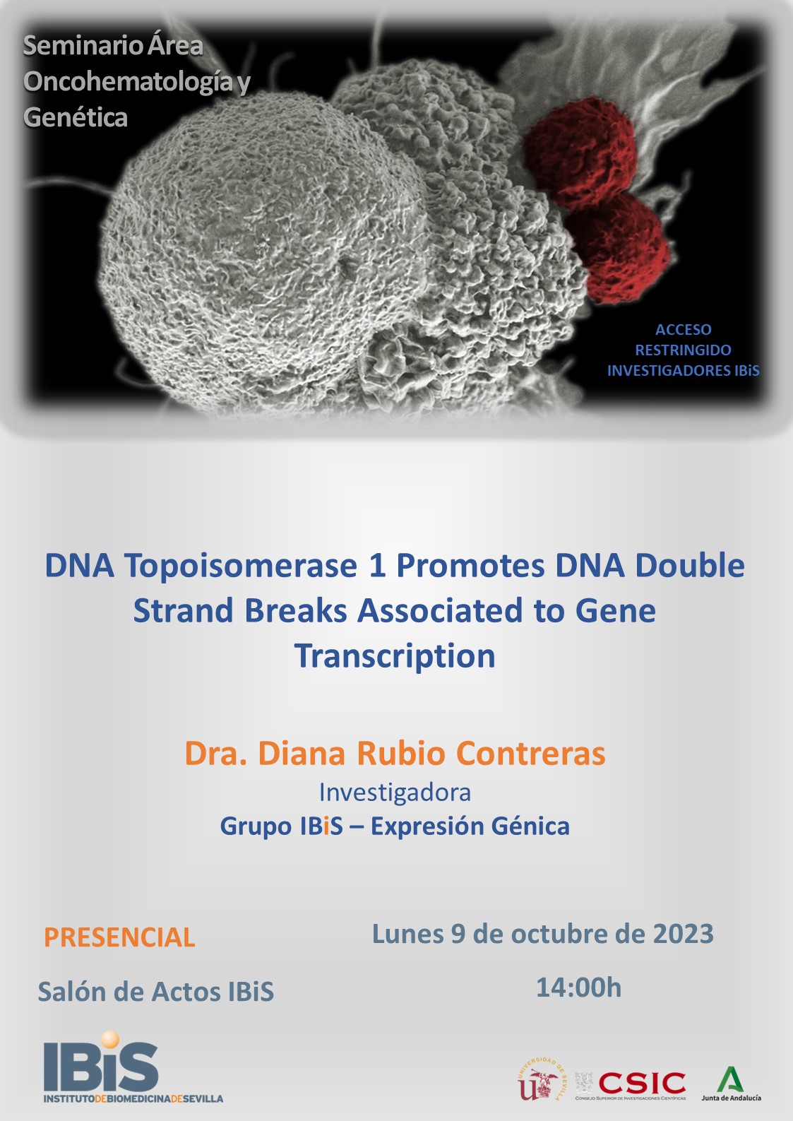 Poster: DNA Topoisomerase 1 Promotes DNA Double Strand Breaks Associated to Gene Transcription