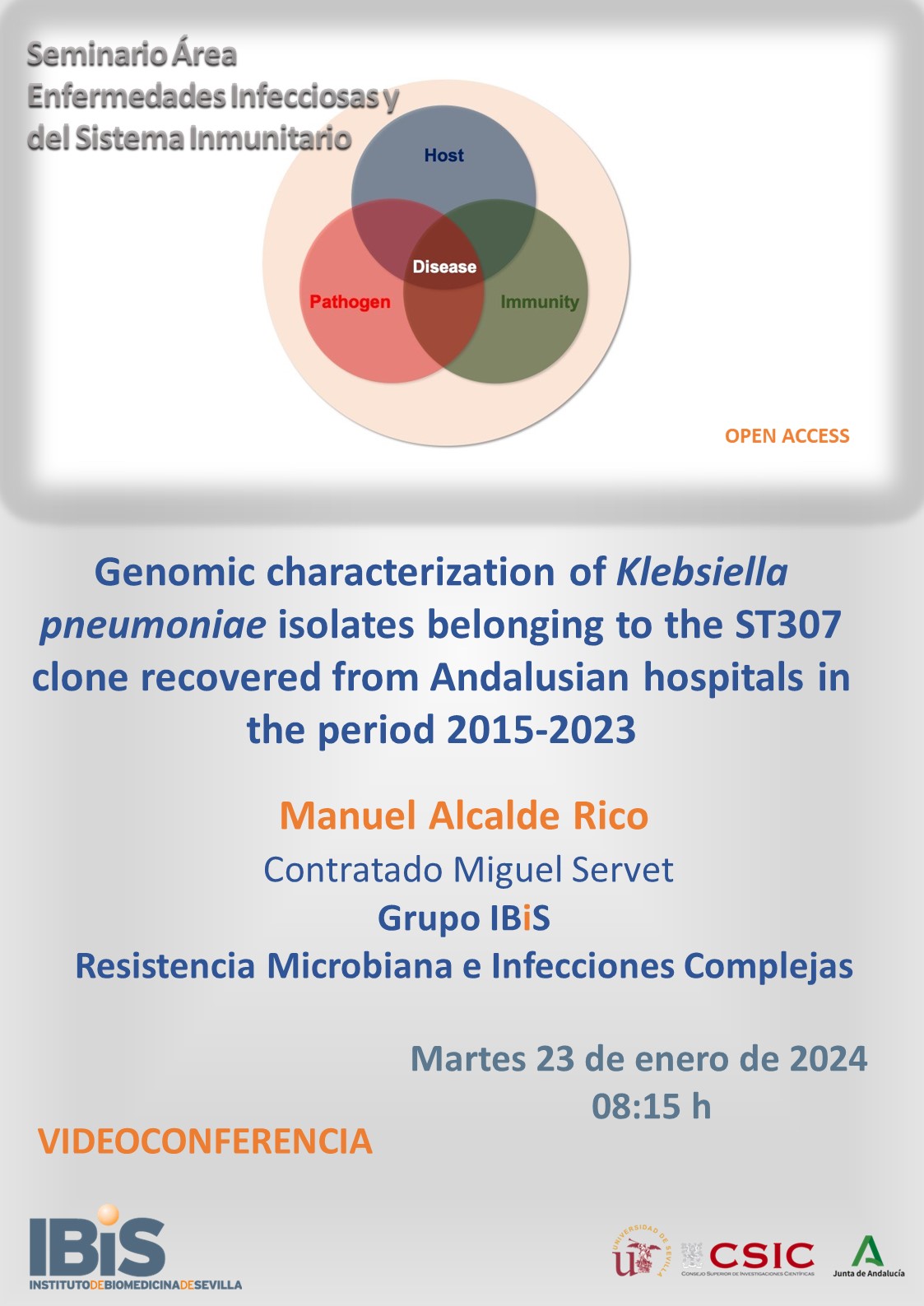 Poster: Genomic characterization of *Klebsiella pneumoniae* isolates belonging to the ST307 clone recovered from Andalusian hospitals in the period 2015-2023