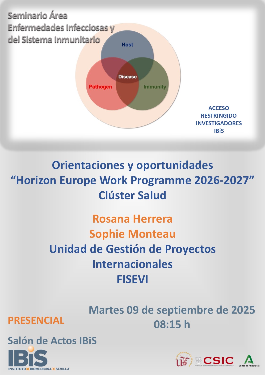 Poster: Orientaciones y oportunidades “Horizon Europe Work Programme 2026-2027” Clúster Salud