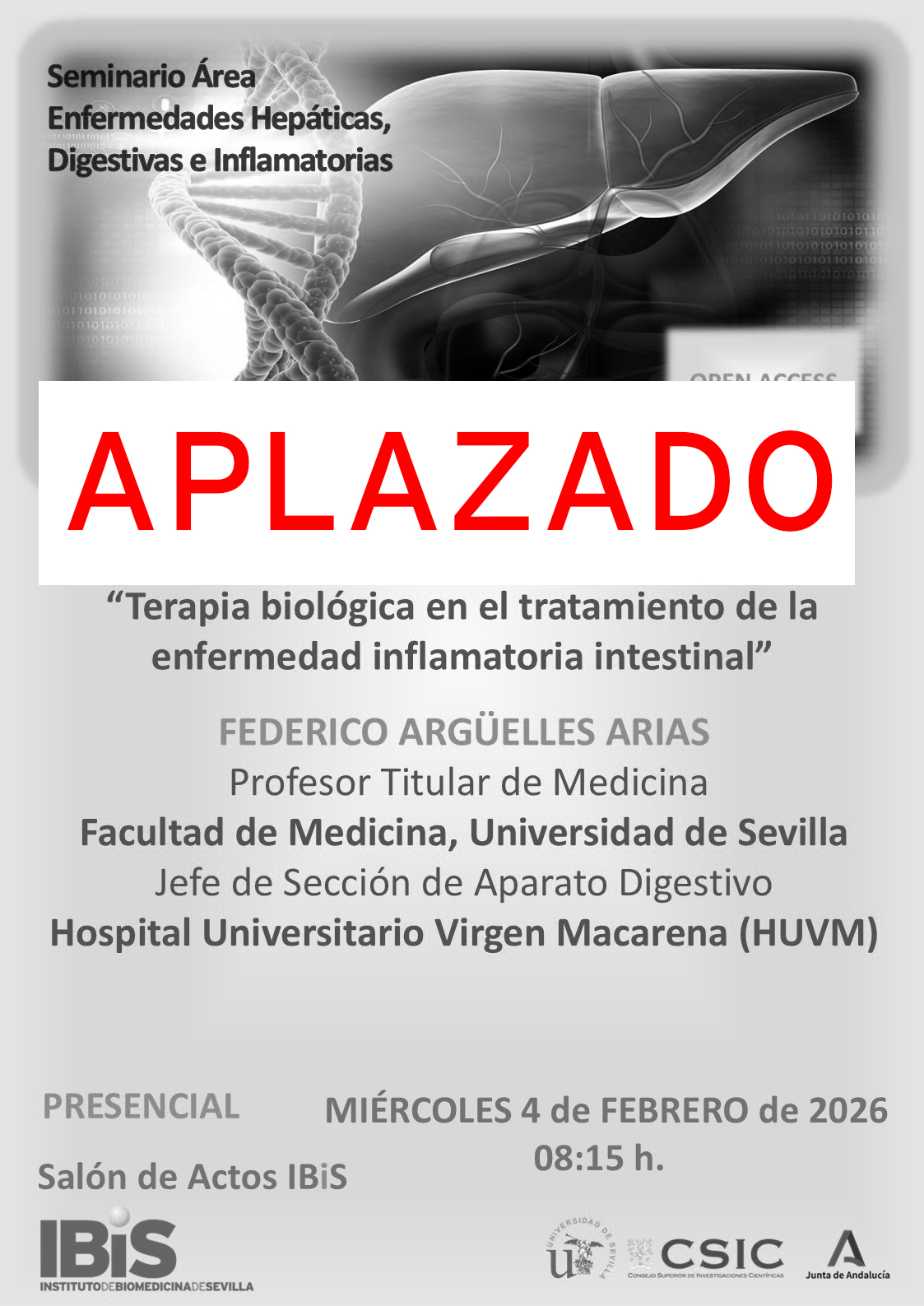 Poster: [APLAZADO] Terapia biológica en el tratamiento de la enfermedad inflamatoria intestinal