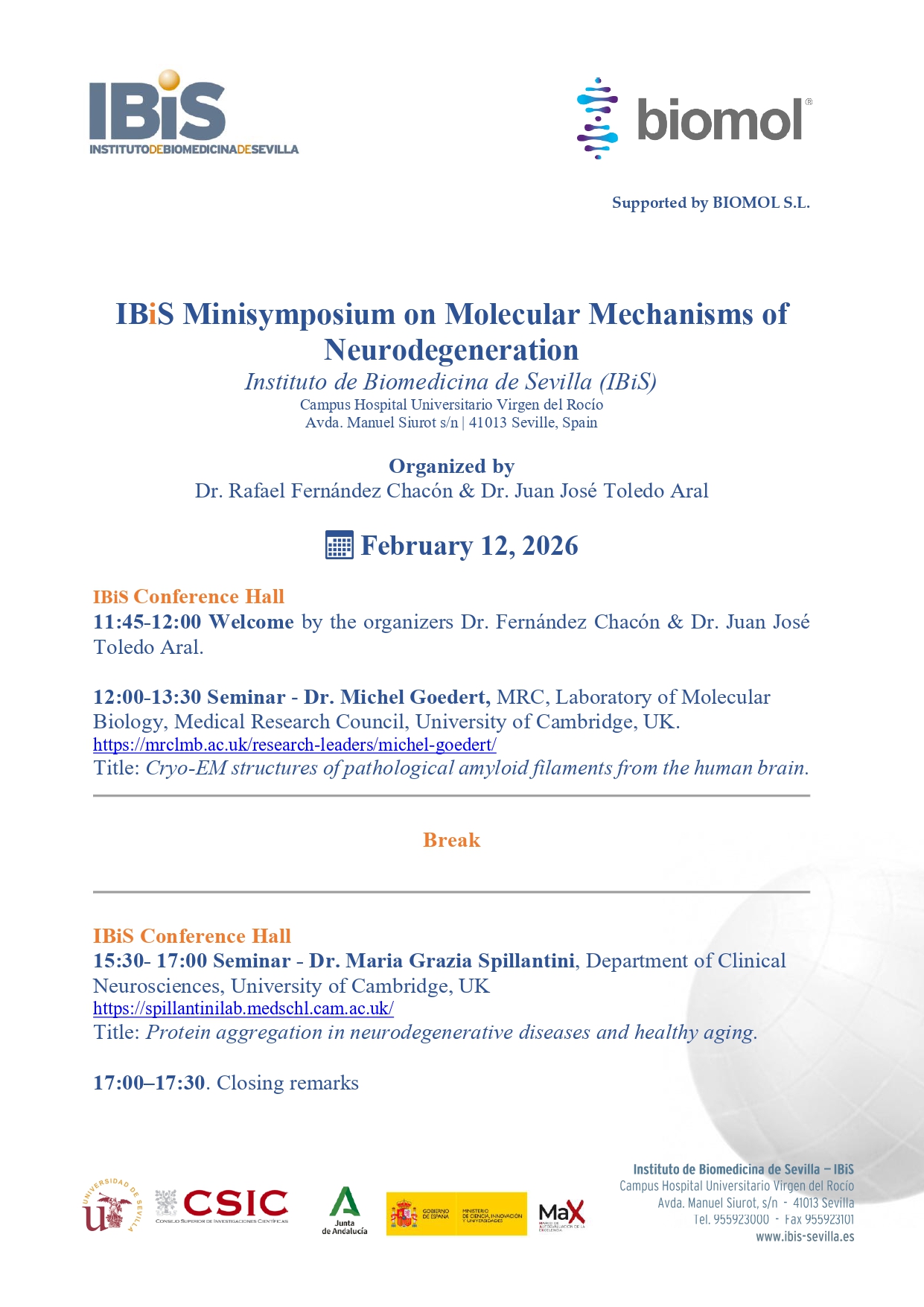 Poster: IBiS Minisymposium on Molecular Mechanisms of Neurodegeneration
