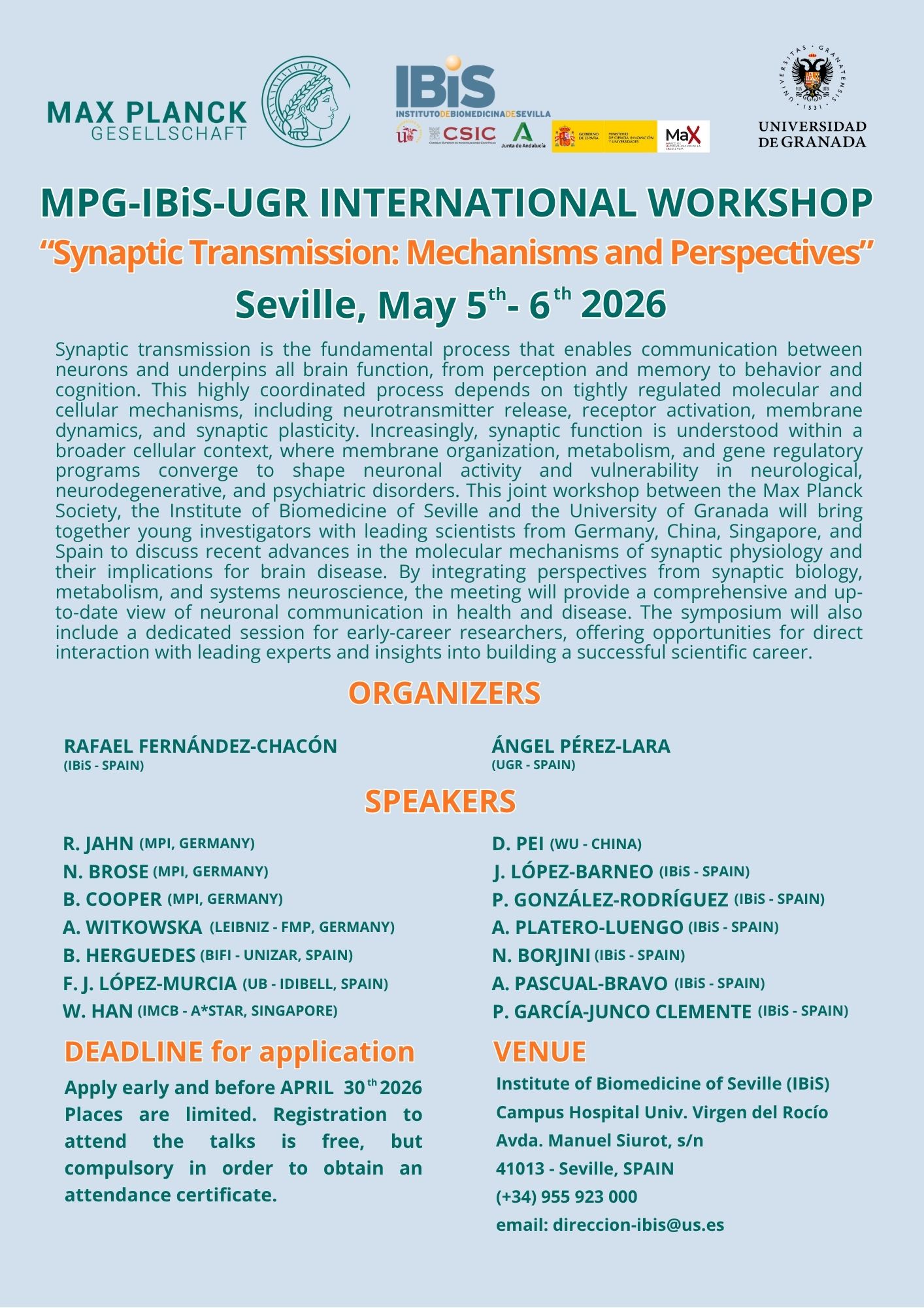 Poster: MPG-IBiS-UGR International Workshop 2026