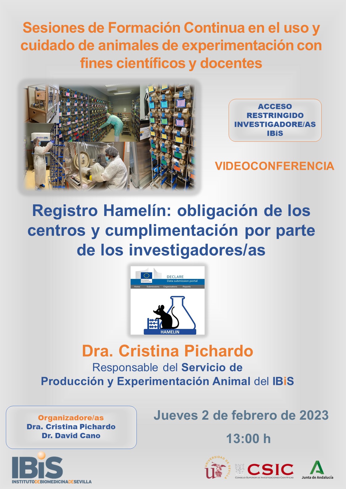 Poster: Registro Hamelín: obligación de los centros y cumplimentación por parte de los investigadores/as
