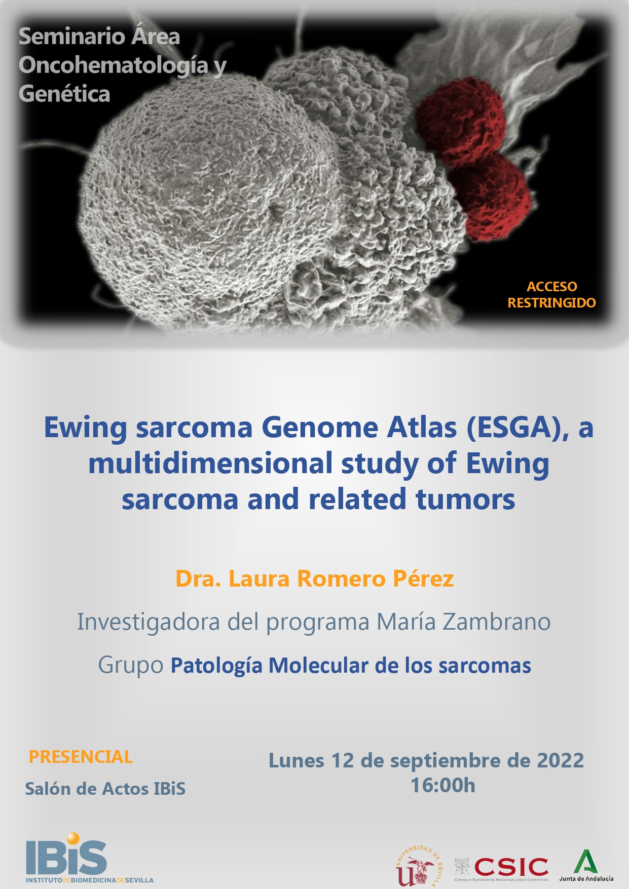 Poster: Ewing sarcoma Genome Atlas (ESGA), a multidimensional study of Ewing sarcoma and related tumors