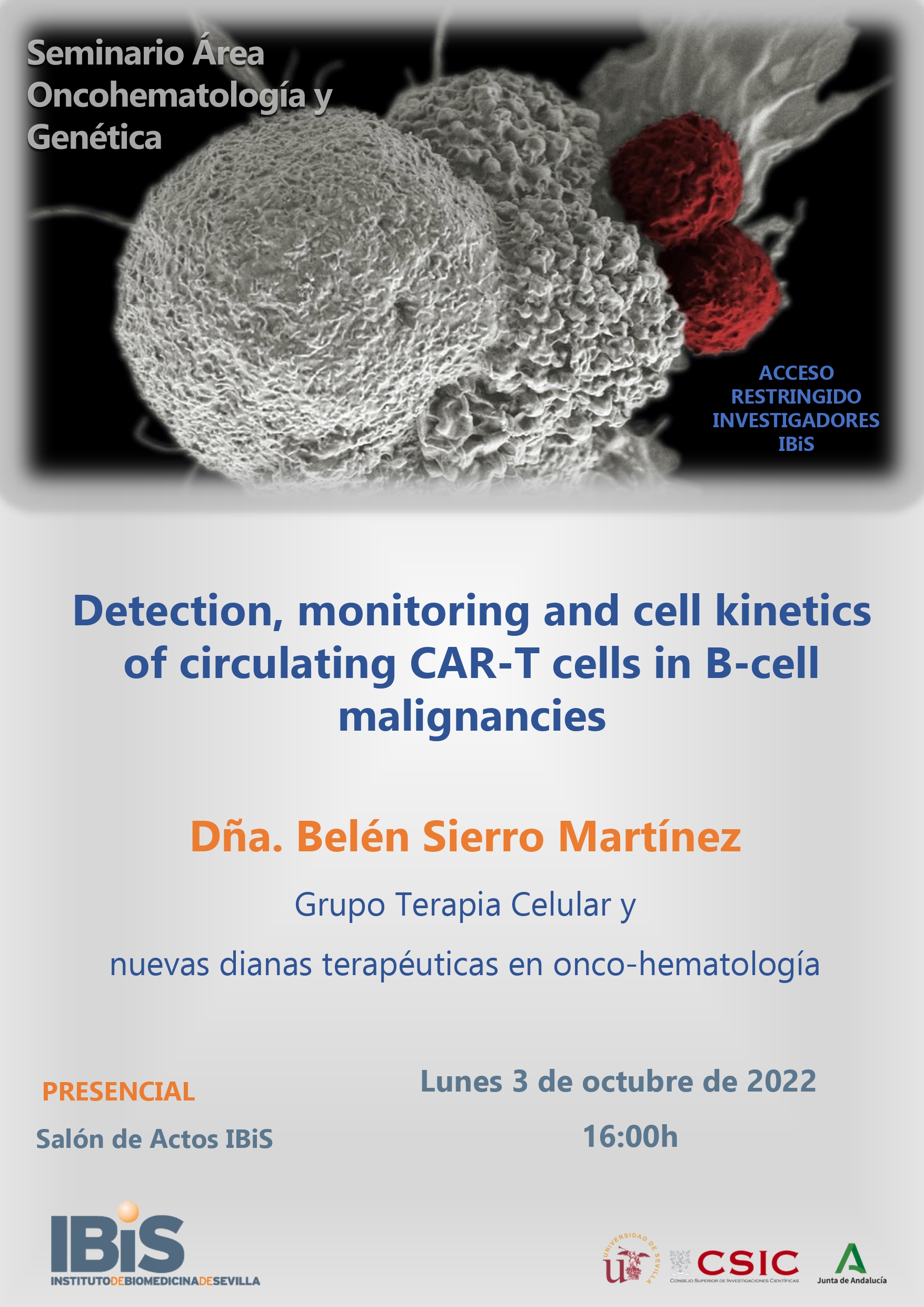 Poster: Detection, monitoring and cell kinetics of circulating CAR T cells in B cell malignancies