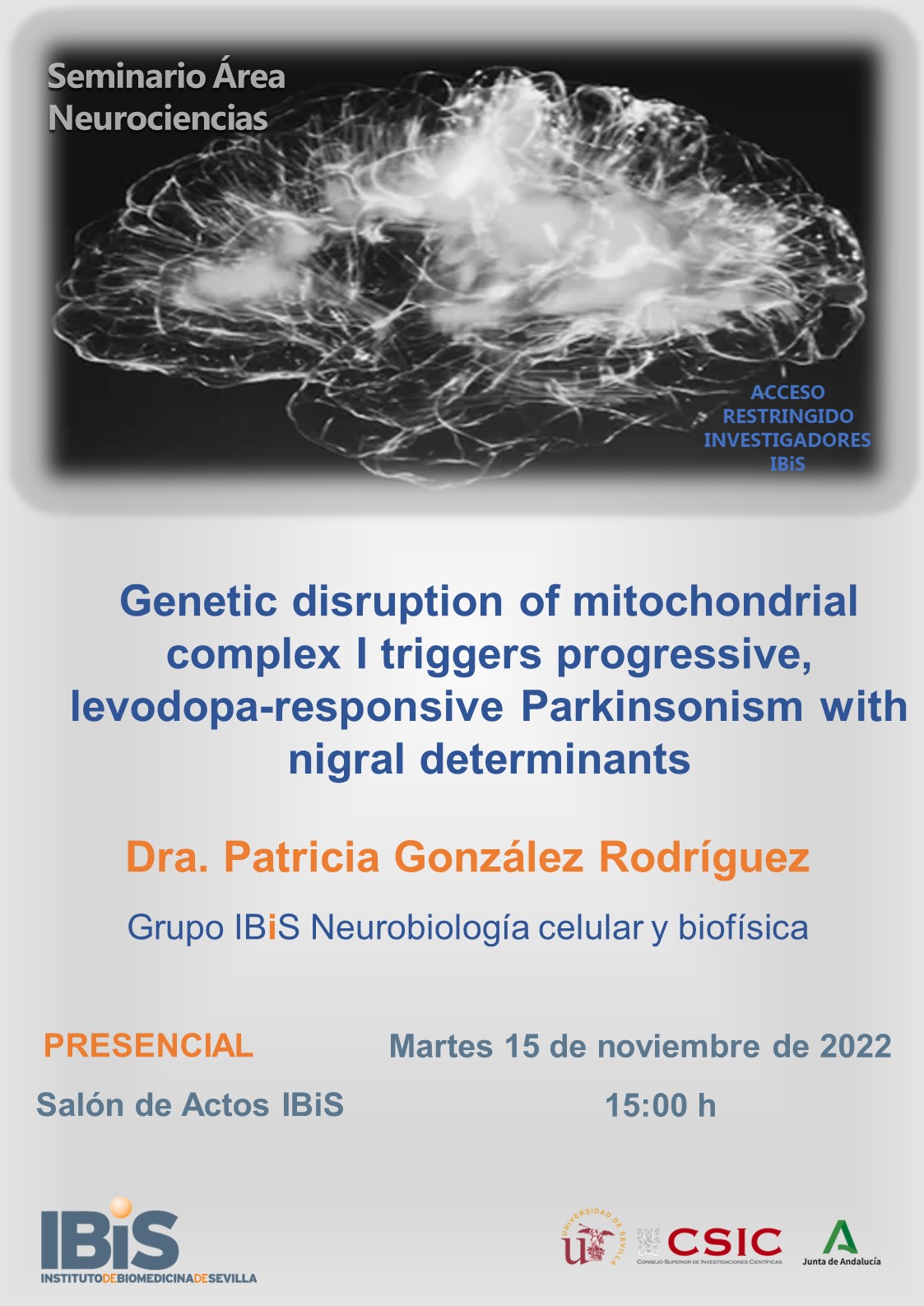 Poster: Genetic disruption of mitochondrial complex I triggers progressive, levodopa-responsive Parkinsonism with nigral determinants