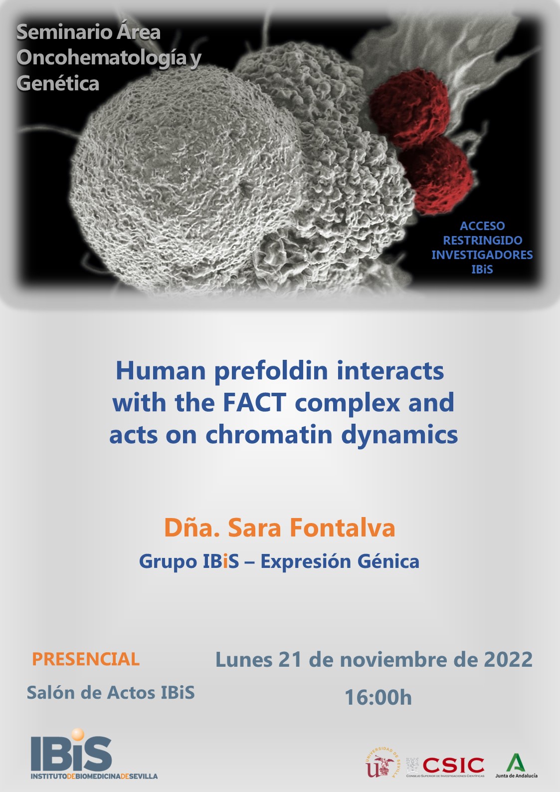 Poster: Human prefoldin interacts with the FACT complex and acts on chromatin dynamics