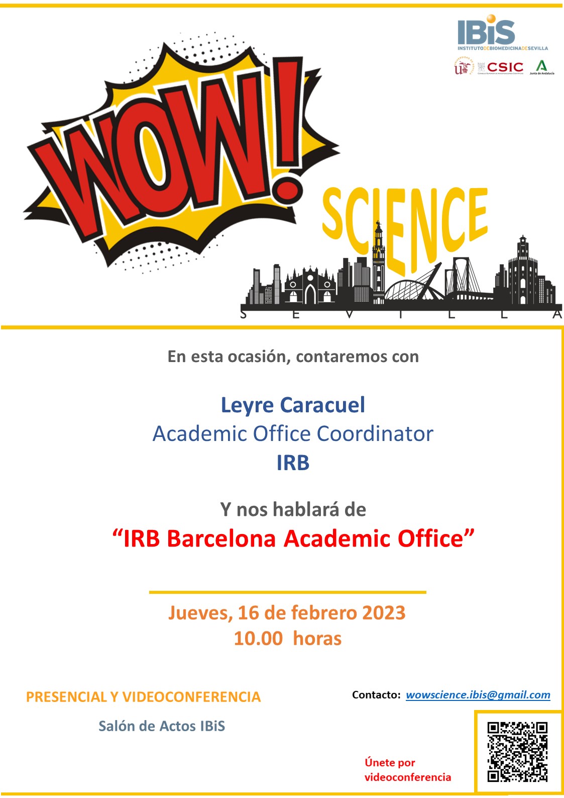 Poster: “IRB Barcelona Academic Office”