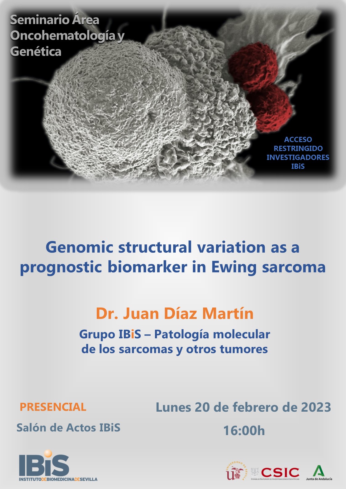 Poster: Genomic structural variation as a prognostic biomarker in Ewing sarcoma