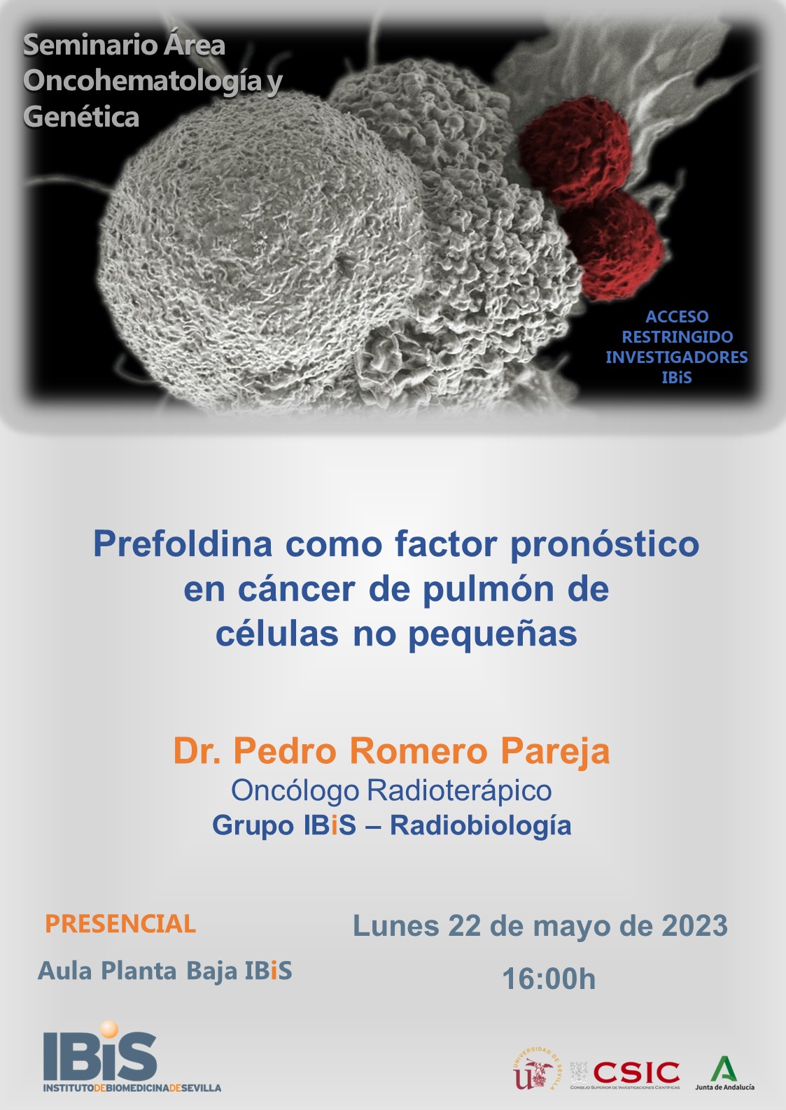 Poster: Prefoldina como factor pronóstico  en cáncer de pulmón de  células no pequeñas