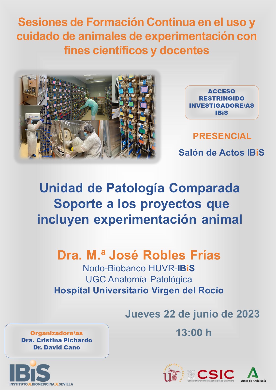 Poster: Unidad de Patología Comparada  Soporte a los proyectos que incluyen experimentación animal