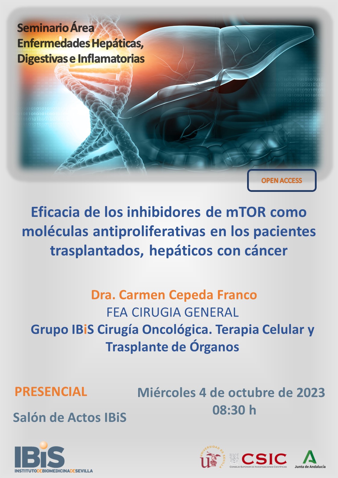 Poster: Eficacia de los inhibidores de mTOR como moléculas antiproliferativas en los pacientes trasplantados, hepáticos con cáncer