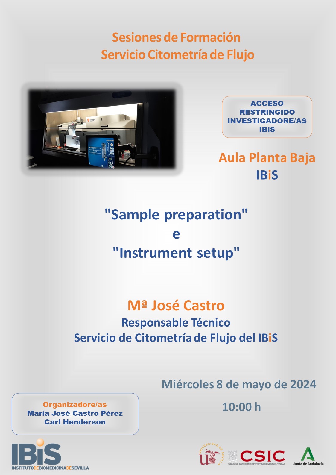 Poster: "Sample preparation"  e  "Instrument setup"