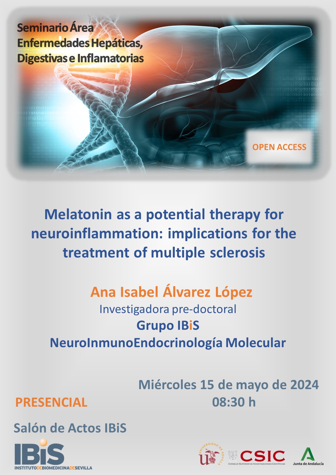 Poster: Melatonin as a potential therapy for neuroinflammation: implications for the treatment of multiple sclerosis