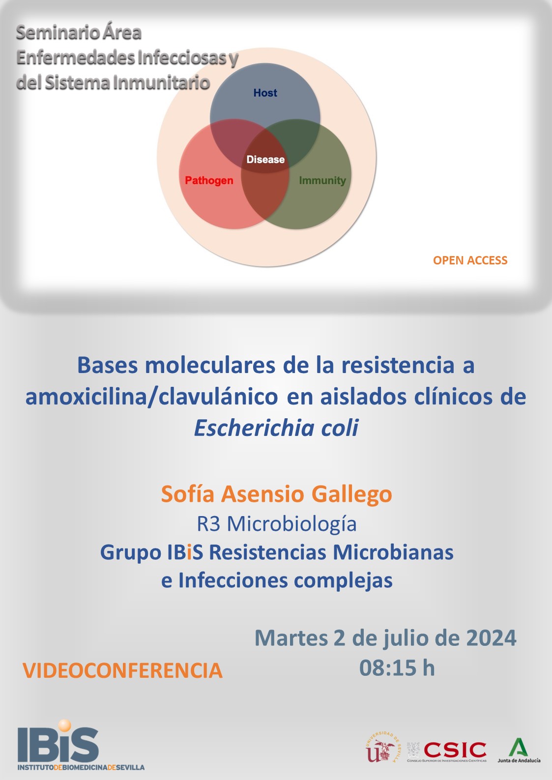 Poster: Bases moleculares de la resistencia a amoxicilina/clavulánico en aislados clínicos de *Escherichia coli*