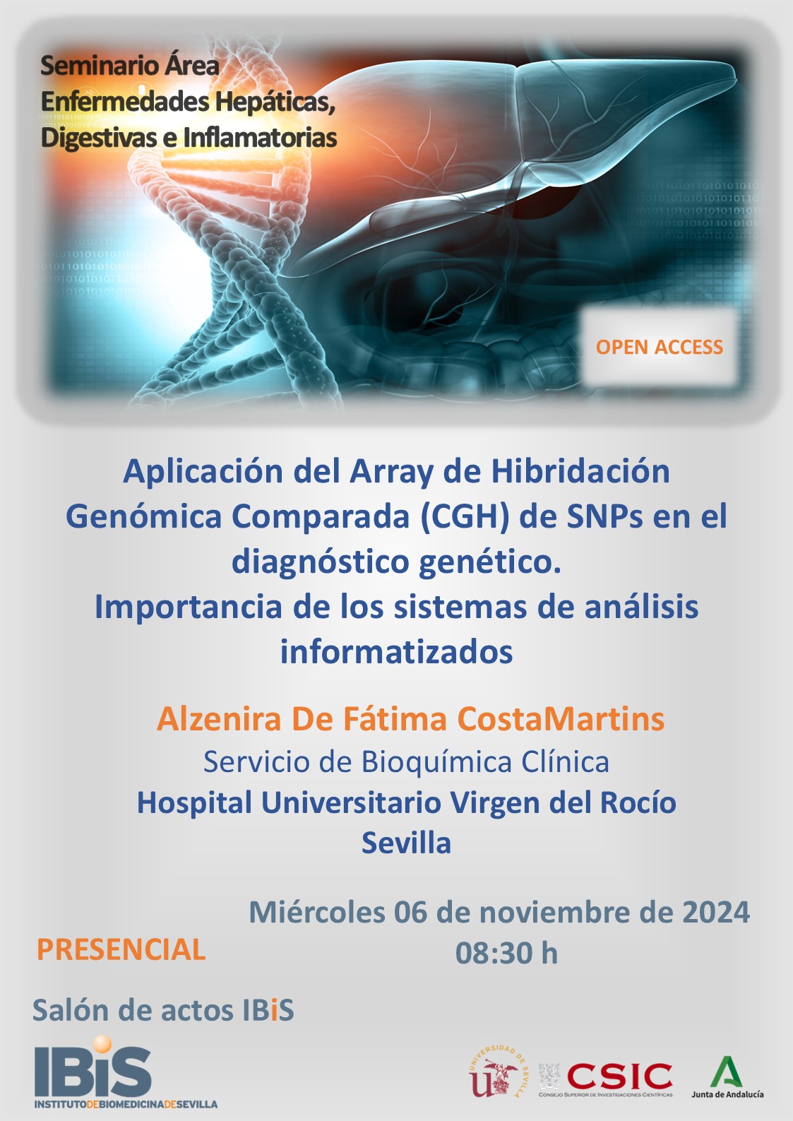 Poster: Aplicación del Array de Hibridación  Genómica Comparada (CGH) de SNPs en el diagnóstico genético. Importancia de los sistemas de análisis informatizados