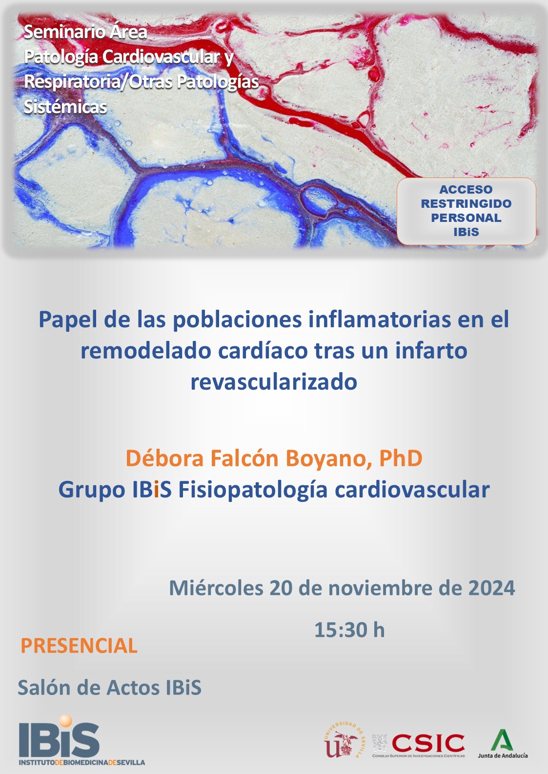 Poster: Papel de las poblaciones inflamatorias en el remodelado cardíaco tras un infarto revascularizado