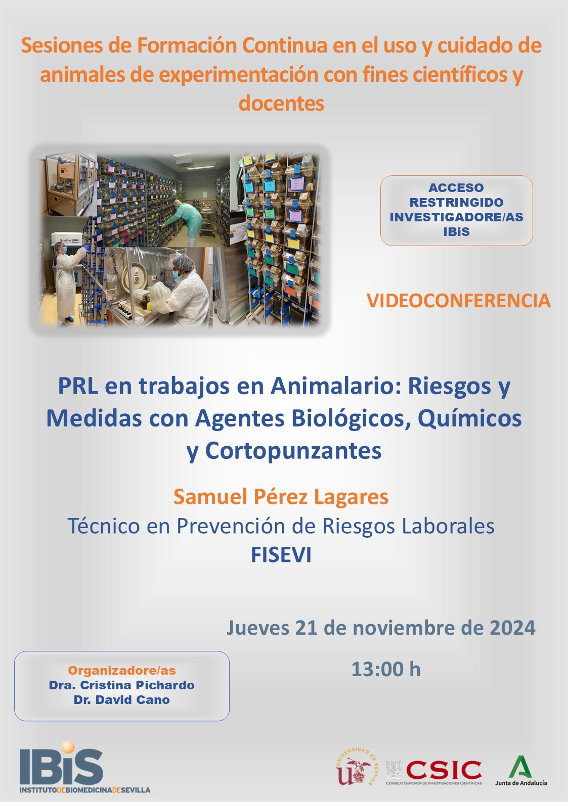 Poster: PRL en trabajos en Animalario: Riesgos y Medidas con Agentes Biológicos, Químicos y Cortopunzantes