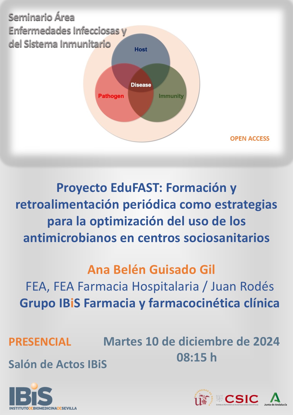 Poster: Proyecto EduFAST: Formación y retroalimentación periódica como estrategias para la optimización del uso de los antimicrobianos en centros sociosanitarios