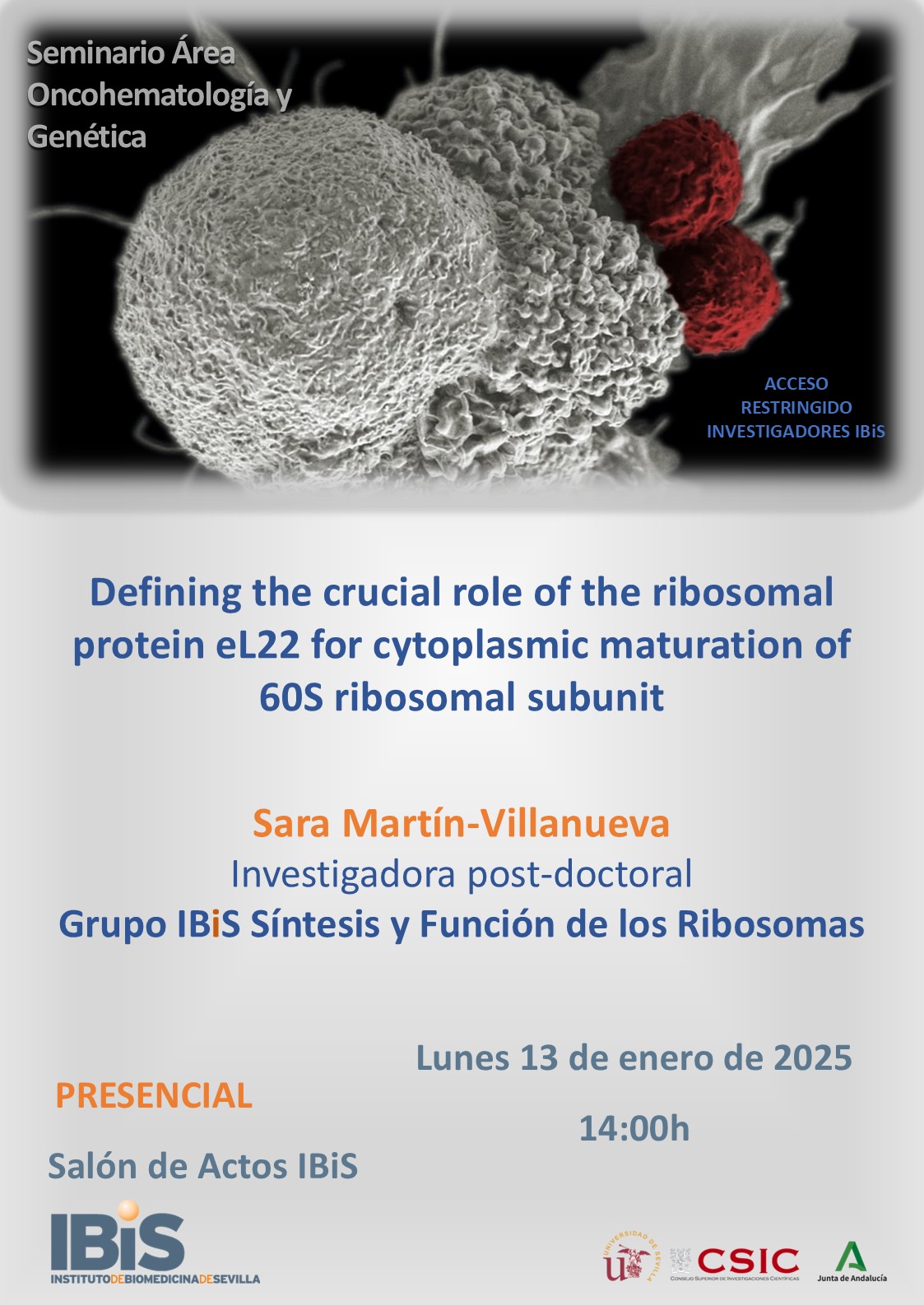 Poster: Defining the crucial role of the ribosomal protein eL22 for cytoplasmic maturation of 60S ribosomal subunit