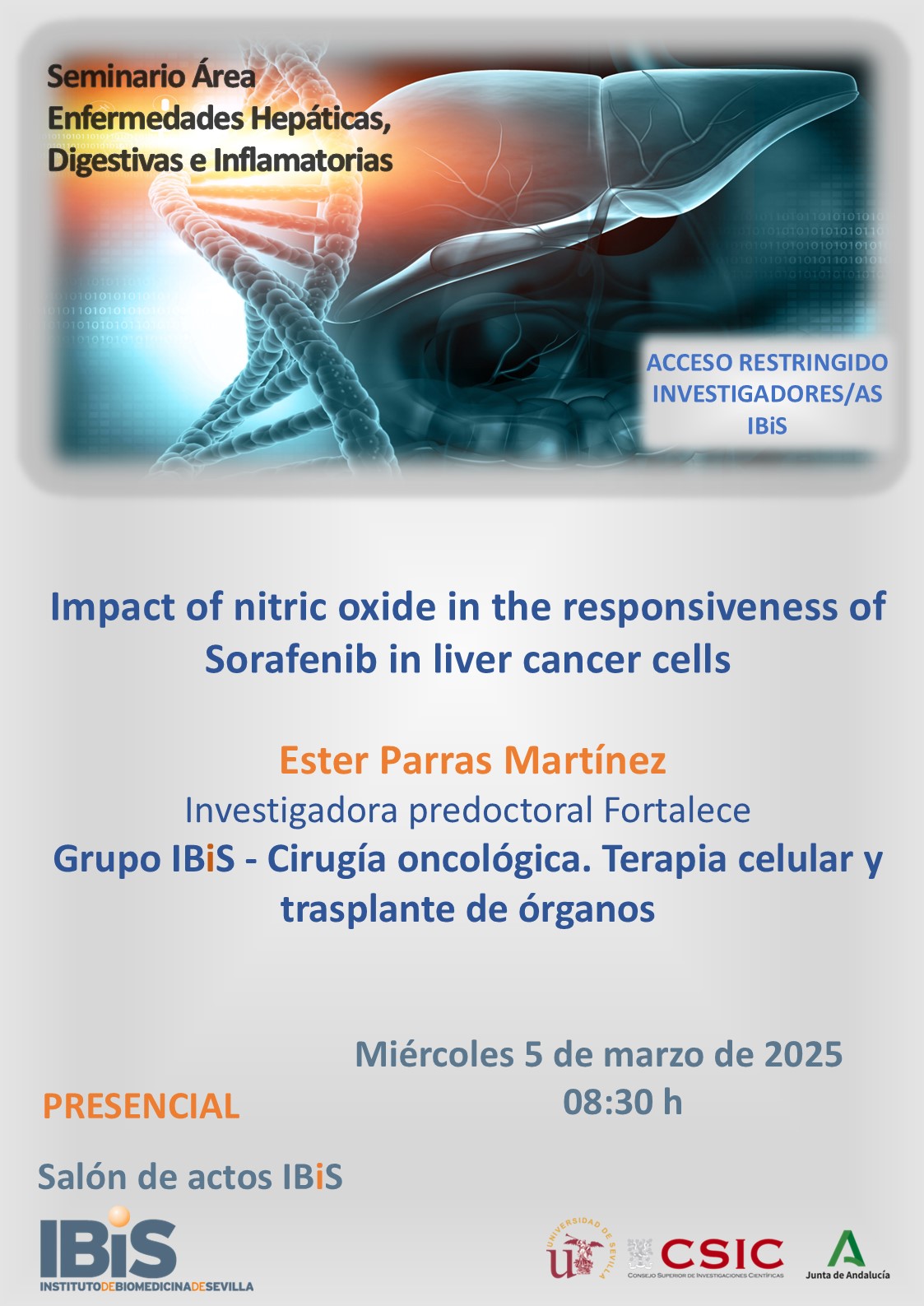 Poster: Impact of nitric oxide in the responsiveness of Sorafenib in liver cancer cells