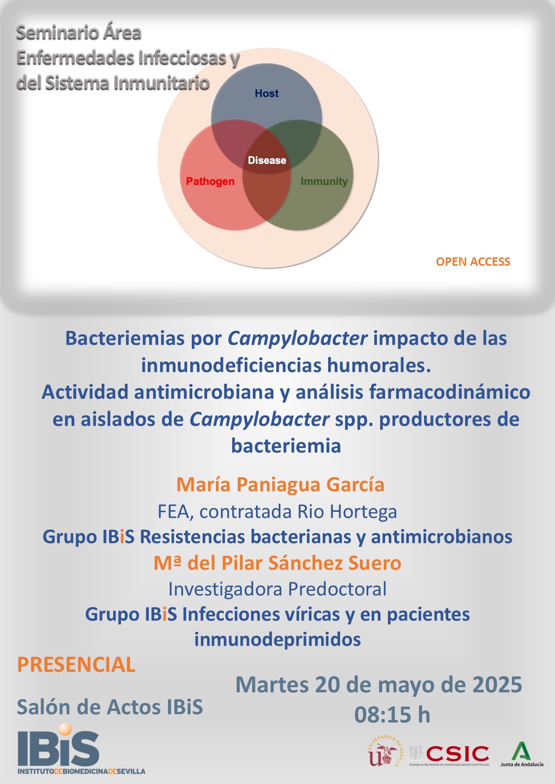 Poster: Bacteriemias por *Campylobacter* impacto de las inmunodeficiencias humorales.  Actividad antimicrobiana y análisis farmacodinámico en aislados de *Campylobacter* spp. productores de bacteriemia