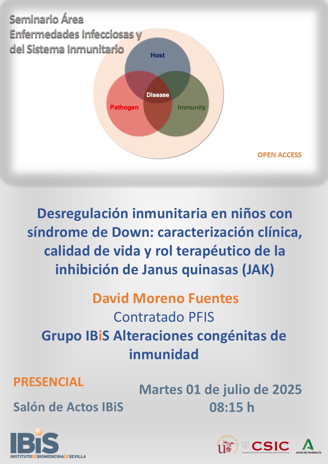 Poster: Desregulación inmunitaria en niños con síndrome de Down: caracterización clínica, calidad de vida y rol terapéutico de la inhibición de Janus quinasas (JAK)