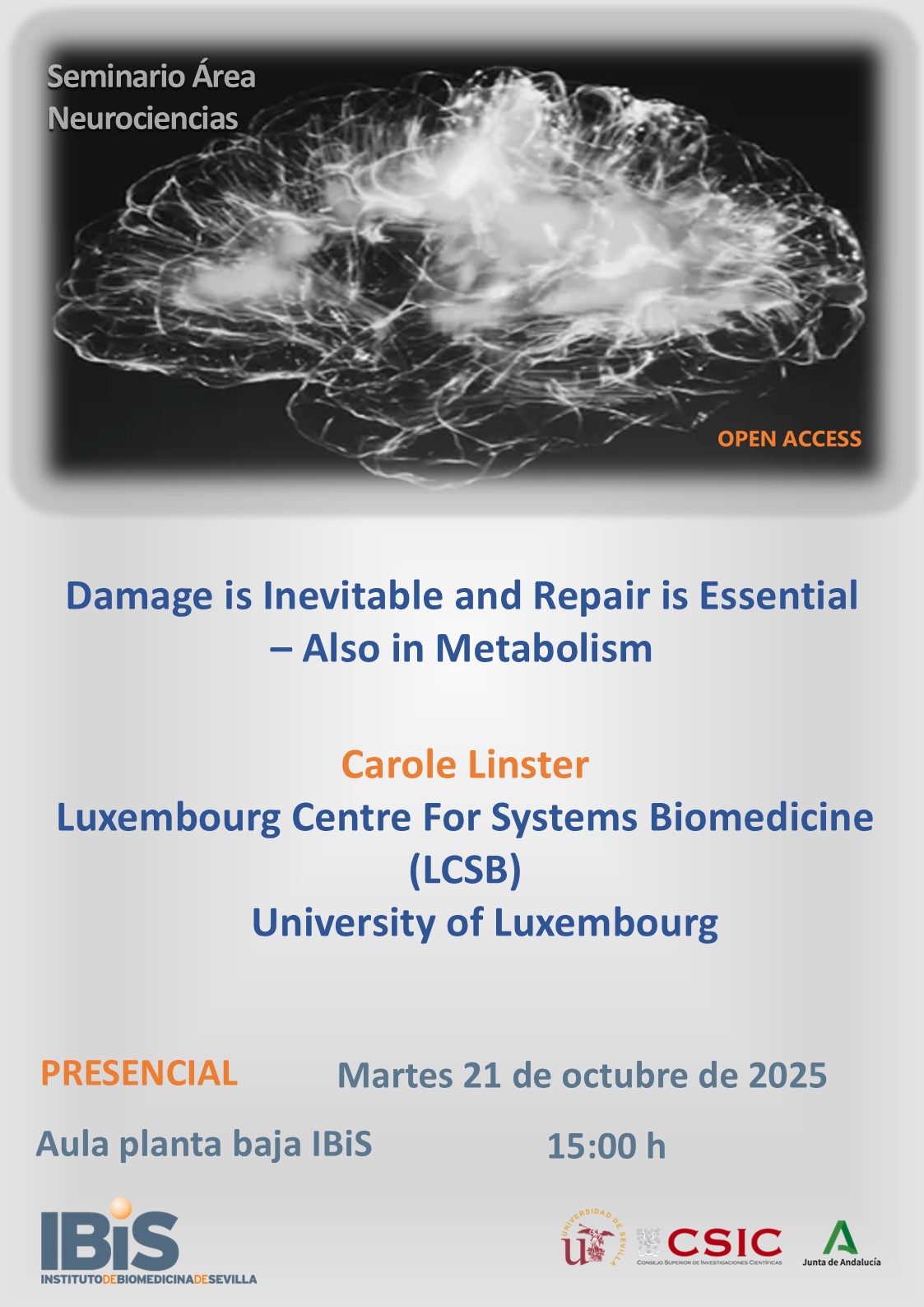 Poster: Damage is Inevitable and Repair is Essential - Also in Metabolism