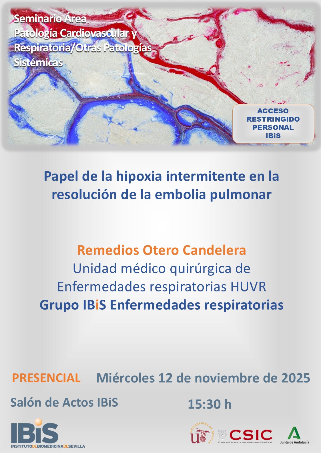 Poster: Papel de la hipoxia intermitente en la resolución de la embolia pulmonar