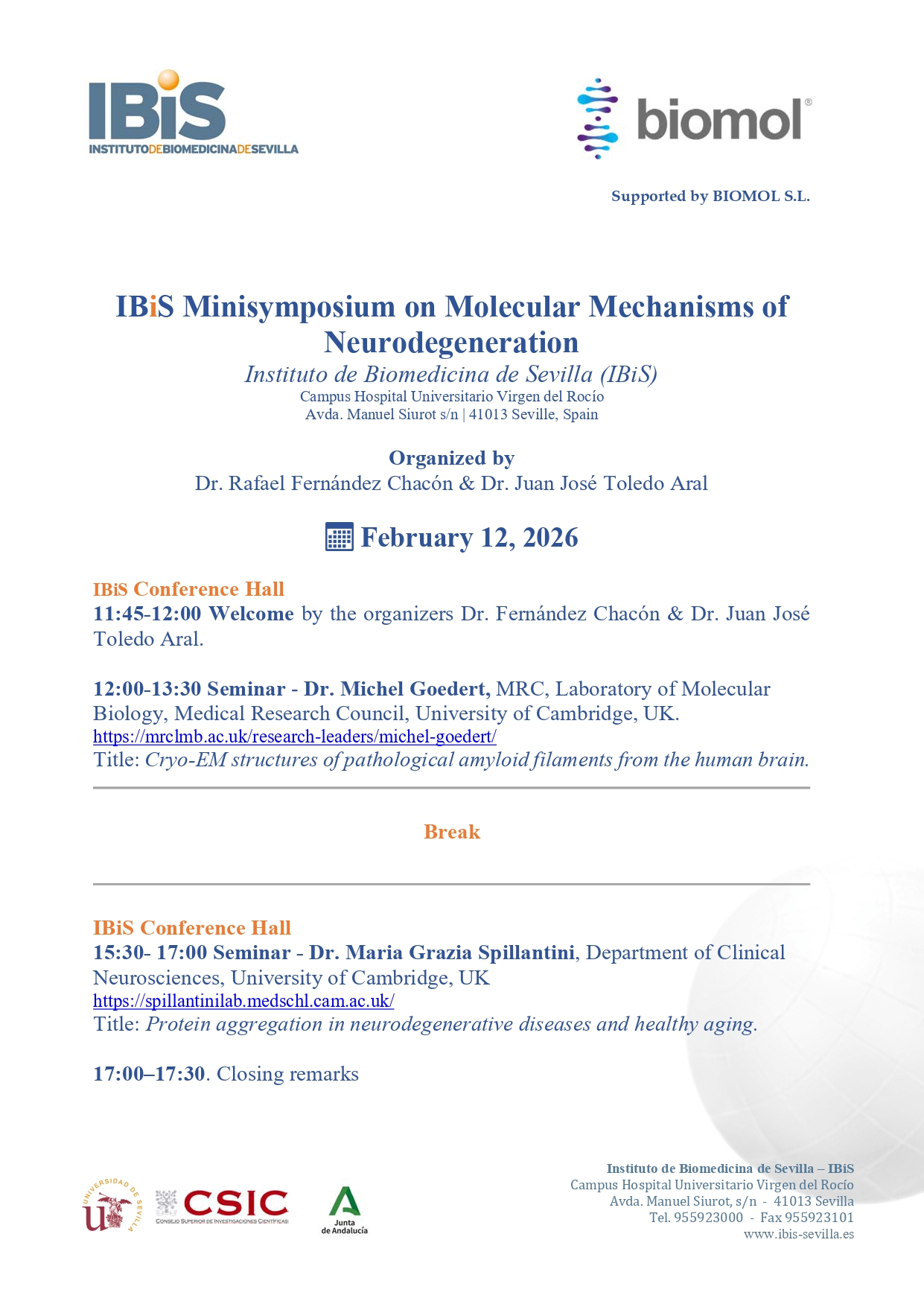 Poster: IBiS Minisymposium on Molecular Mechanisms of Neurodegeneration