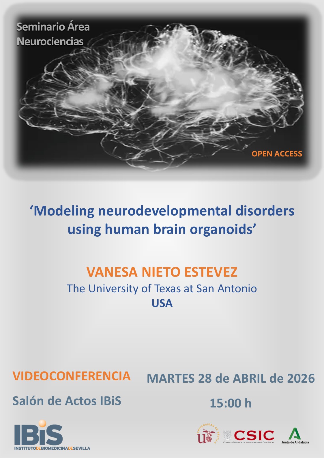 Poster: Modeling neurodevelopmental disorders using human brain organoids