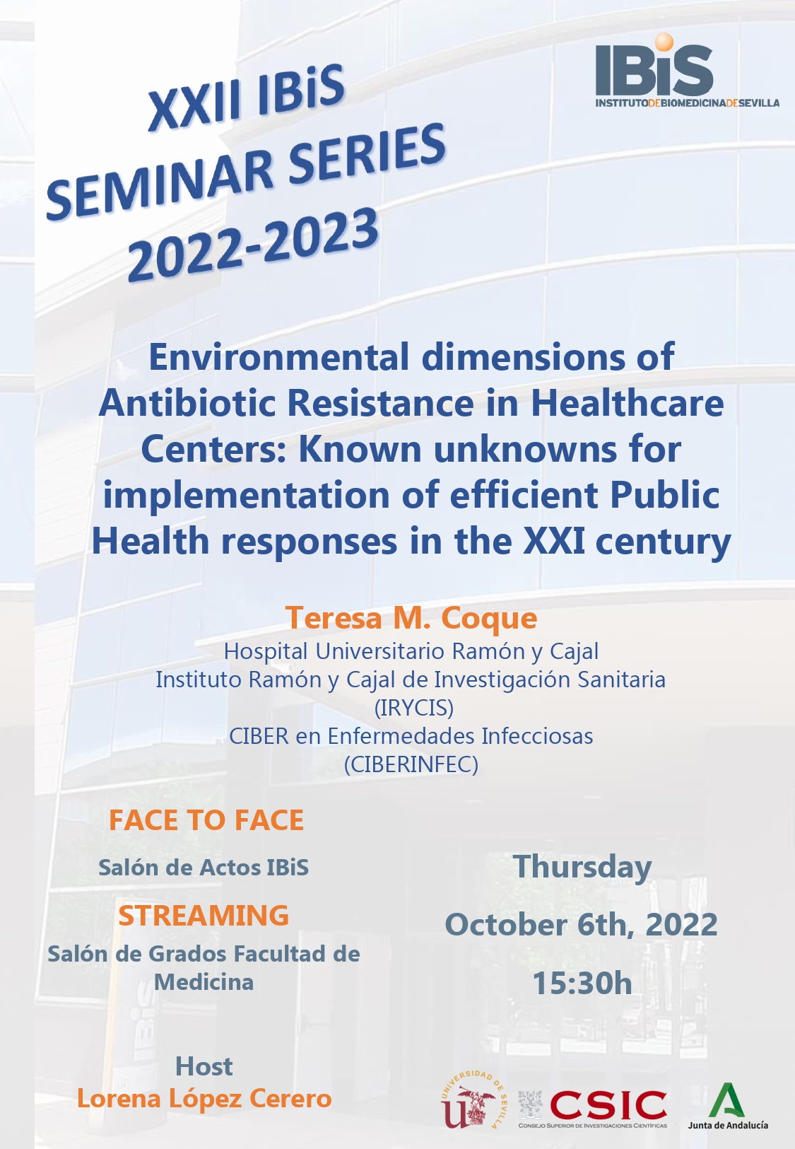Poster: Environmental dimensions of Antibiotic Resistance in Healthcare Centers: Known unknowns for implementation of efficient Public Health responses in the XXI century