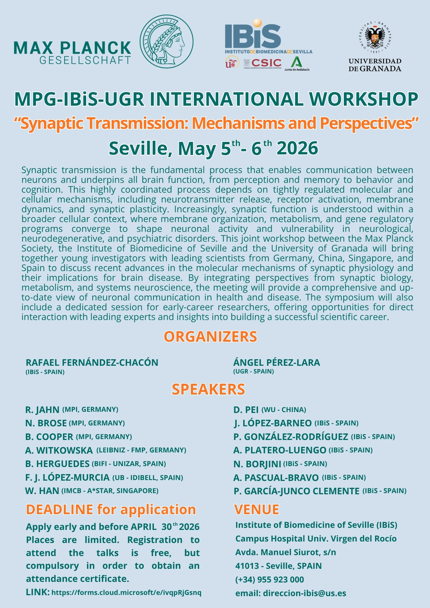 Poster: MPG-IBiS-UGR International Workshop 2026